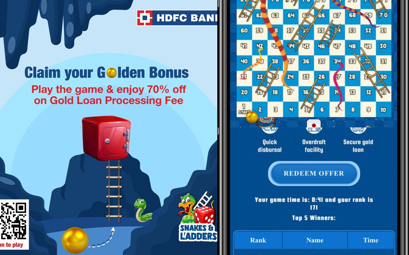 Gold Loan Snake and Ladders gamification